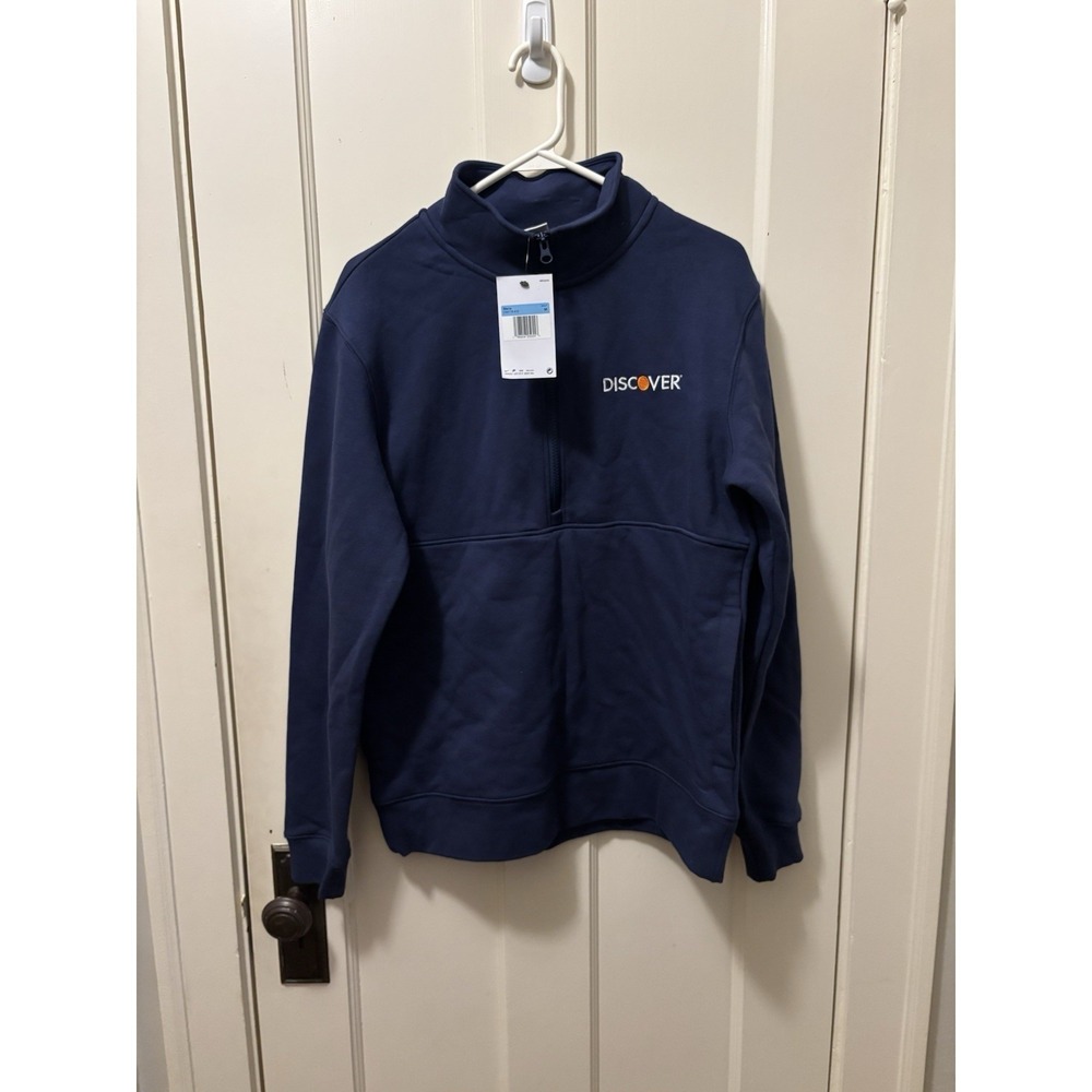 Nike Quarter Zip  Medium Navy Blue Sweatshirt New With Tags Logo